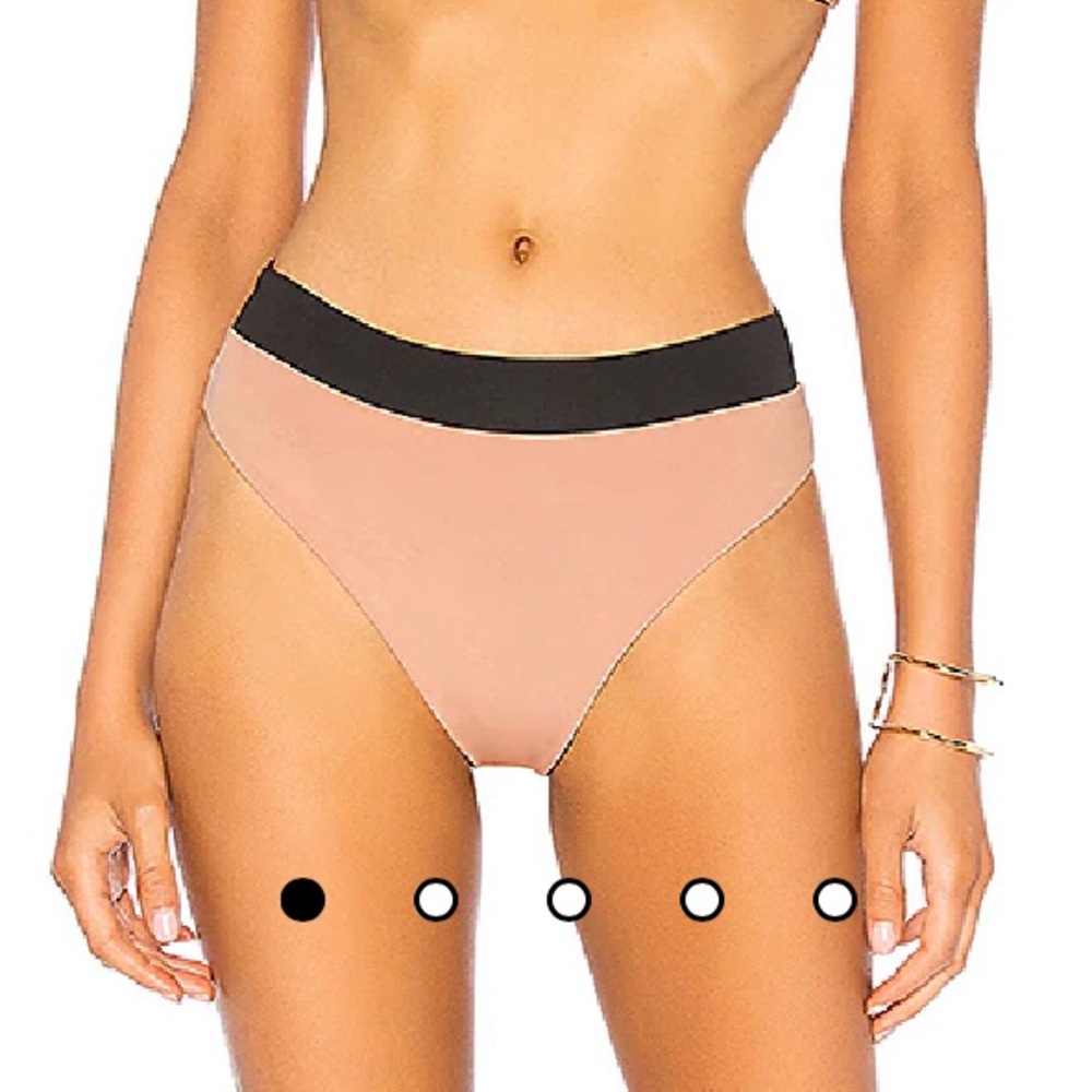 Revolve KYA Isla Reversible Bikini Bottoms in Black and Bellini